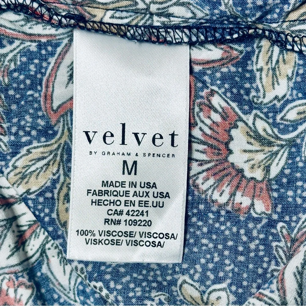 Velvet by Graham & Spencer Paloma Tie Waist in Navy Floral Mini Dress Size M - Picture 8 of 8